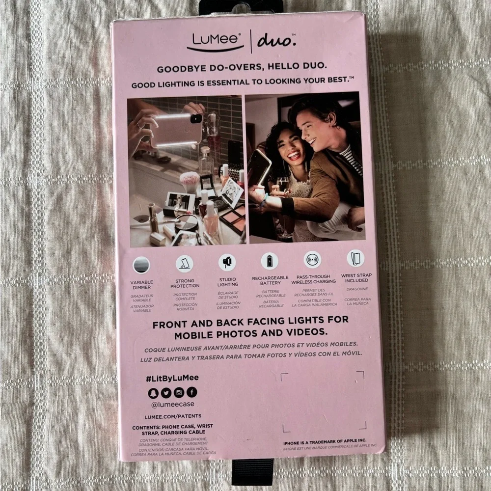 Y2K lumee DUO Rose Gold Glitter Light Phone Case